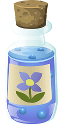 アロマテラピーイメージ青い小瓶イラスト